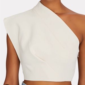 Off shoulder white Acler top